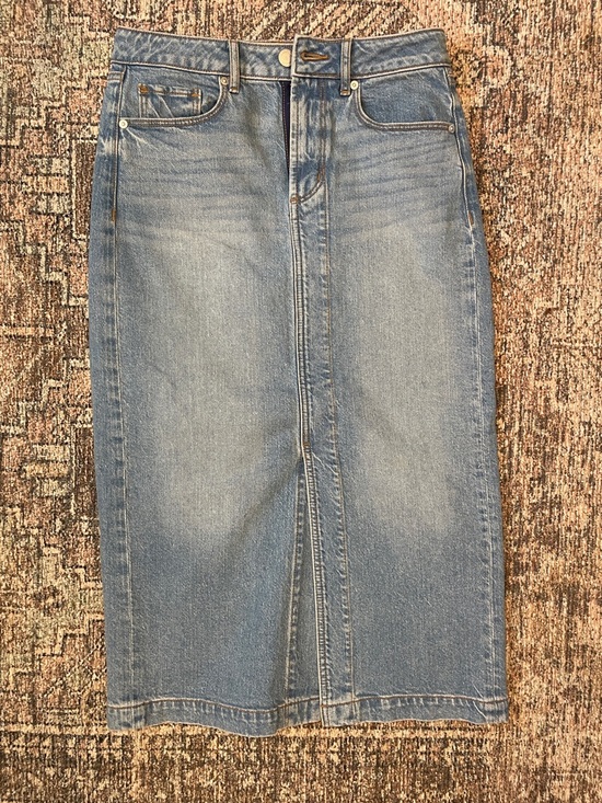 LOFT Dresses & Skirts - LOFT Denim Midi Skirt Size 2 Blue High Rise Straight Jean Skirt Classic Mini